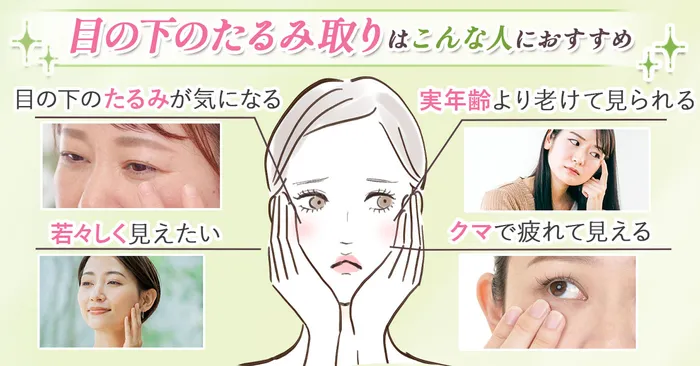 目の下のたるみに悩む女性
