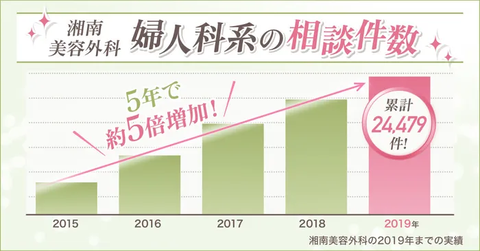 湘南美容外科の婦人科形成の施術件数